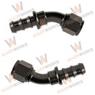 2pcs 10an  7 8-14unf  45 Degree Push Lock Hose Fitting End Black