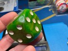             beautiful    -larger Green Swirl Bakelite Dice   -61 grams         b-7