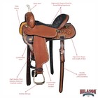 Hilason Western Horse Barrel Racing Saddle Trail American Leather   For Horses