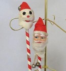  2  Rare Holt Howard Santa Claus Pencils Vintage Christmas Japan Felt Cotton 15 