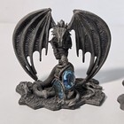 2 Vintage Pewter Statue Figurine Dragon Gems Roger Gibbons Keeper Of The Magic 