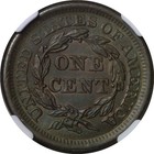 1853 1c Braided Hair Large Cent Ngc Unc Details Cleaned