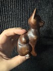 Vintage Hand Carved Wooden Cat Figurine