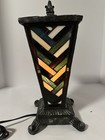 Acrylic Slag Glass Table Lamp 14    Geometric Light Vintage Art Deco Style