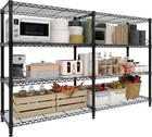 Heavy Duty 5-tier 4-tier Shelves Storage Rack Metal Wire Garage Shelving Black