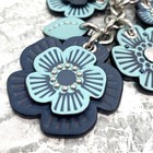 Coach Tea Rose Mix Flower Bag Charm Multi Bag Charm Bluekey Ring