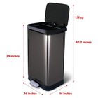 Glad Step Trash Can  Soft Close Lid Bin With Odor Protection  20 Gallon  Pewter