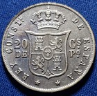 1885 Spanish Philippine Alfonso Xii 20 Centimos De Peso Silver Coin High Grade 