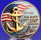  us Navy Challenge Coin 250th Anniversary Medal New Coin In Capsule To Protet It
