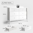 6 Drawer Kids Dresser With Storage Wide Chest For Nursery Wood White