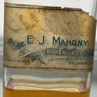 Vintage Antique Bottle Medicine Apothecary Lable   Contents - E j  Mahony N h 
