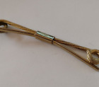 Collar Bar Clip Gold Toned Twisted Rope