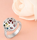925 Sterling Silver Family Tree Mothers Day Ring 9 Birthstones   Inner Engraving