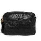 Chanel Matelasse Chain Shoulder Bag Leather Black Gold Cc Auth Bs26104