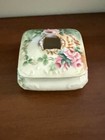 Vintage T   V Limoges France Porcelain Hair Receiver Hand Painted Pink Roses