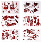  Bloody Handprint Footprint Horrible Window Stickers  12 Sheets Halloween