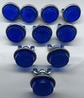 Lot Of 10   Goliath Industrial License Plate 1  Round Blue Reflectors 