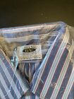 Nos 1970s Golden Vee Endura-press Men   s 15 M Long Sleeve Shirt Blue Striped
