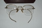 Vintage Antique 12 K Gold Filled Spectacles Semi-round Eye Glasses  case Mo Euc 