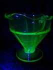 Vintage Uranium Glass Creamer Pitcher     Depression Glass  Scalloped