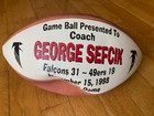 1998 Atlanta Falcons Nfl Game Ball Presented George Sefcik San Francisco 49ers