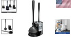 Compact Black Toilet Plunger And Brush Combo For Effective Bathroom Cleaning