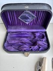 Vintage Boxed Vanity   Dresser Set     Purple Satin Interior