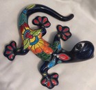 Mexican Talavera Folk Art Hand Painted Terracotta Pottery Gecko Iguana Lizzard 