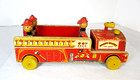 Vintage Fisher Price  200 Wooden Winky Blinky Fire Truck 1950 s Pull Toy No Bell