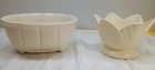 Vintage Mccoy Pottery White Planter Tulip Shape  set Of 2 
