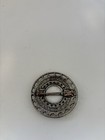 Vintage Norwegian Pewter Tin-per Viking Style Circle Brooch