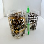 Vintage Set Of 3 Las Vegas Gold Black Hotel Casino Hoover Dam Cocktail Glasses
