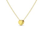 Tiny Puffed Heart Chain 16  Kids teen Necklace - 14k Gold