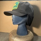Vtg 80s John Deere Black Hat Winter Ear Flap Patch Cap K-products Snapback 6-7