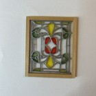 Dollhouse Miniature 1 12 Scale Leaded Stain Glass Window In Wooden Frame