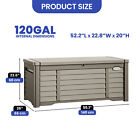 Outdoor Storage Box 120 Gallon Patio Deck Pool Large Resin Organizer Garden Yard