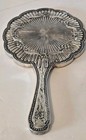 Godinger Silver Vanity Hand Mirror Victorian Bouquet Pattern Vtg