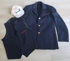 Amtrak Trainman Uniform Conductor Sport Coat Jacket Vest Hat Vtg 80s 90s
