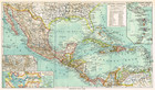 Central America  Caribbean Sea  Mexico  Cuba  Honduras  Antique German Map 1925