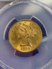 1899  5 Liberty Head Half Eagle Gold Coin Pcgs Ms62 Mint State Uncirculated