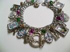 Mardi Gras New Orleans Charm Bracelet Hand Crafted Glass Dome