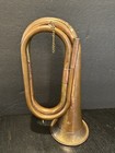 Vtg Copper Brass Bugle 10 5    Military Cavalry Horn Musical Missing Mouthpiece