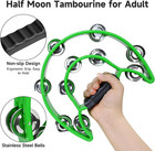 4 Pack Double Row Tambourine For Adults  9  Half Moon Tambourines Bulk