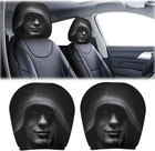 2pcs Funny Ghost Face Headrest Covers - Elastic Washable Auto Seat Protectors