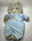 Vintage Eden Beatrix Potter Tom Kitten Gray Plush Blue Velveteen Outfit Tags