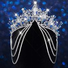 Blue Rhinestone Wedding Headband Silver Crystal Bridal Headpiece Prom Hair Ac   