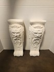 Vintage Plaster Corbels Pair Green Man Bacchus Wall Bracket Shelf Supports   