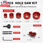8pcs Hole Saw Kit 1  To 2-1 8  25-54mm  Hole Saw Set In Case With 1pc Mandrels 