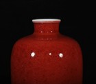 Collectable Art Chinese Hand Painting Red Glaze Porcelain Vase
