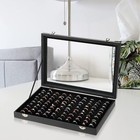 Black 100 Slots Ring Organizer Box ring Display Case Storage Box With Clear Lid